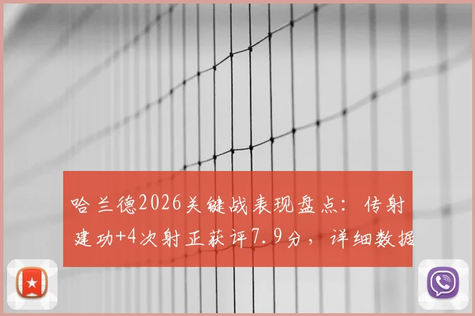 哈兰德2026关键战表现盘点：传射建功+4次射正获评7.9分，详细数据全面解析